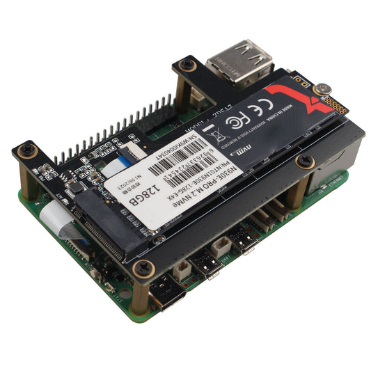 ZDE ZP517A PCIe to M.2 Key-M NVMe SSD Hard Drive Adapter Board PIP PCIe Peripheral Board for Raspberry Pi 5