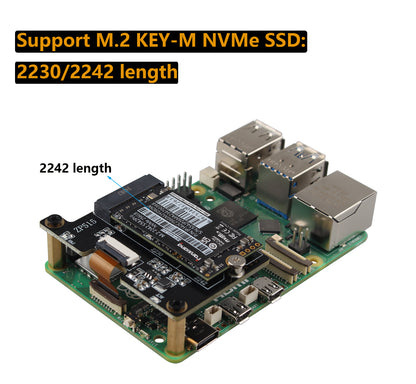 ZDE ZP515 PCIe to M.2 Key-M NVMe SSD Hard Drive Adapter Board PIP PCIe Peripheral Board for Raspberry Pi 5