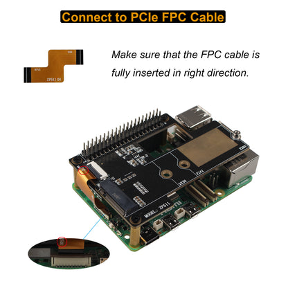 ZDE ZP511 PCIe to M.2 Key-M NVMe SSD Hard Drive Adapter Board PIP PCIe Peripheral Board for Raspberry Pi 5