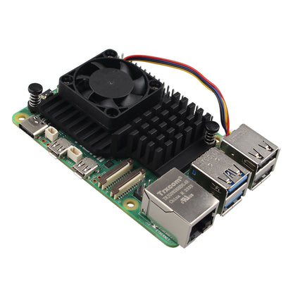 ZDE ZP520 Aluminum Active Cooler for Raspberry Pi 5 Armor Lite V5 Cooler with PWM Heatsink Cooling Fan for Raspberry Pi 5 4GB/8GB