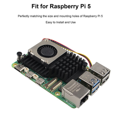 ZDE ZP509 Aluminum Active Cooler for Raspberry Pi 5 PWM Heatsink Cooling Fan for Raspberry Pi 5 4GB/8GB