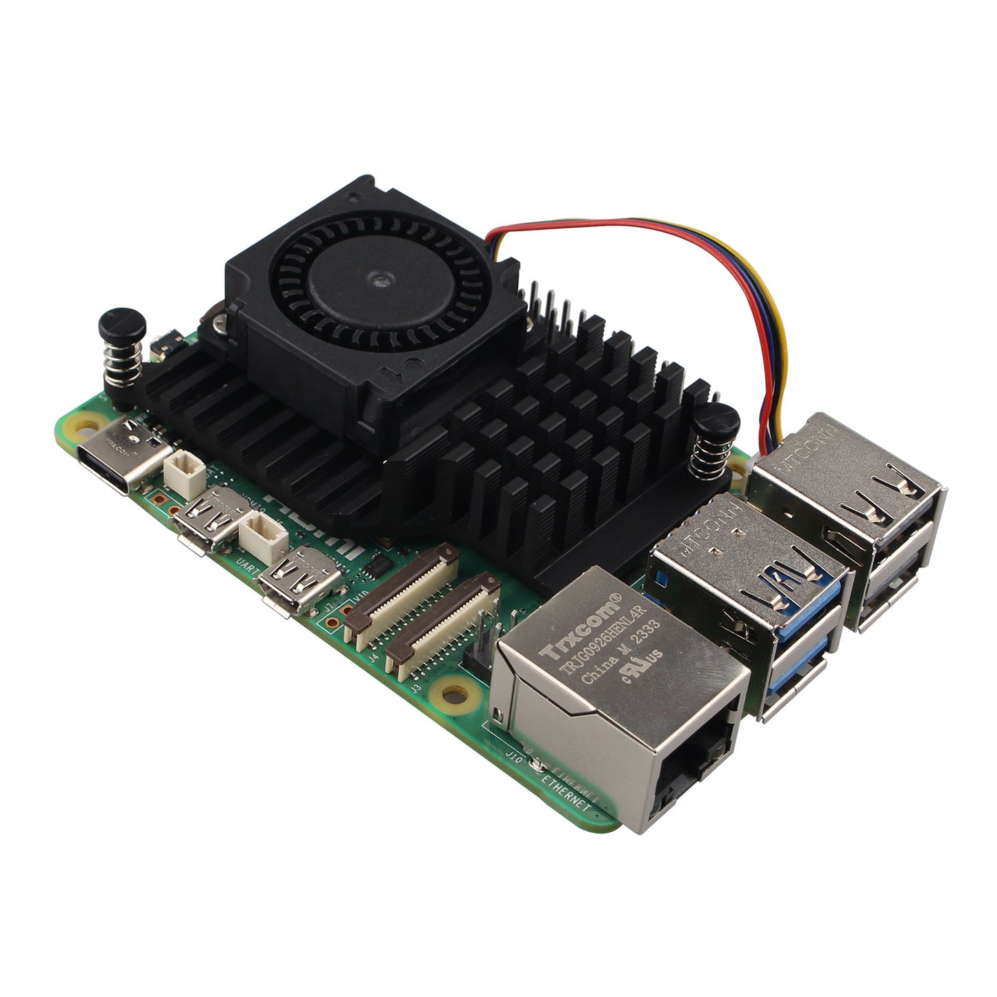 ZDE ZP508 Aluminum Active Cooler with PWM Heatsink Cooling Fan for Raspberry Pi 5 4GB/8GB