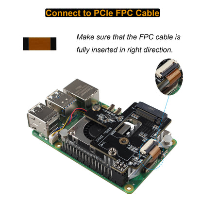 ZDE ZP512 PCIe M.2 Key-M NVMe SSD Hard Drive Adapter Board PIP PCIe Peripheral Board for Raspberry Pi 5