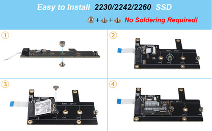 ZDE ZP517A PCIe to M.2 Key-M NVMe SSD Hard Drive Adapter Board PIP PCIe Peripheral Board for Raspberry Pi 5