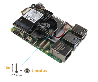 ZDE ZP512 PCIe M.2 Key-M NVMe SSD Hard Drive Adapter Board PIP PCIe Peripheral Board for Raspberry Pi 5