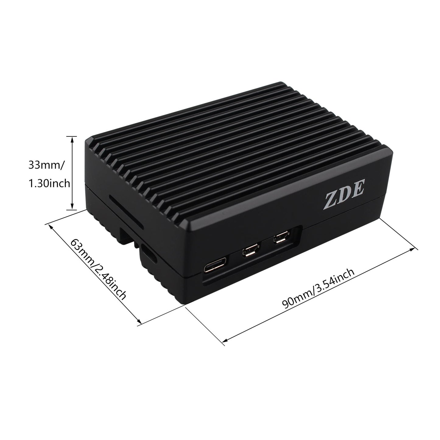 ZDE ZP501 Aluminum Case for Raspberry Pi 5 Heavy Duty Passive Cooling Heat Dissipation Case Enclosure for Raspberry Pi 5 8GB/4GB