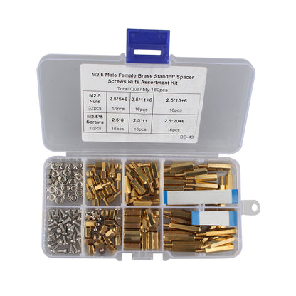 ZDE 182pcs M2.5 Series Male Female Hex Column Brass Standoff Spacer Screws Nuts Assortment Kit for Raspberry Pi with M2 Screws＋30mm FFC Cable＋50mm FFC Cable