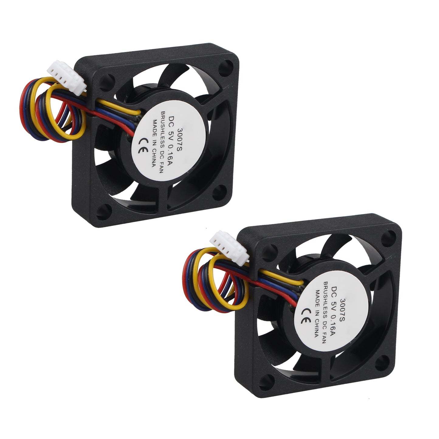 ZDE 2PCS 3007 PWM Cooling Fan 30x30x7mm Speed Adjustment Heatsink Cooler for Raspberry Pi 5 4GB/8GB