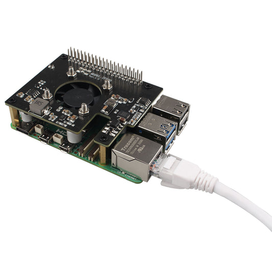 ZDE ZP580A PoE HAT Board Compatible with Raspberry Pi 5 Power Over Ethernet HAT with Onboard Cooling Fan