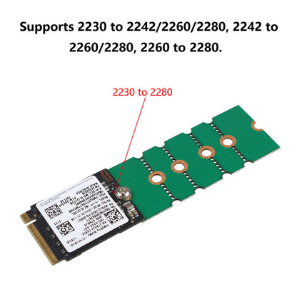 ZDE 2PCS M.2 NGFF NVMe SSD 2230 2242 2260 2280 Length Extend Adapter Bracket Card Plate PCB Board for Raspberry Pi and PC Computer