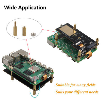 ZDE 182pcs M2.5 Series Male Female Hex Column Brass Standoff Spacer Screws Nuts Assortment Kit for Raspberry Pi with M2 Screws＋30mm FFC Cable＋50mm FFC Cable