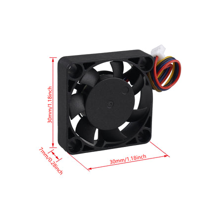 ZDE 2PCS 3007 PWM Cooling Fan 30x30x7mm Speed Adjustment Heatsink Cooler for Raspberry Pi 5 4GB/8GB