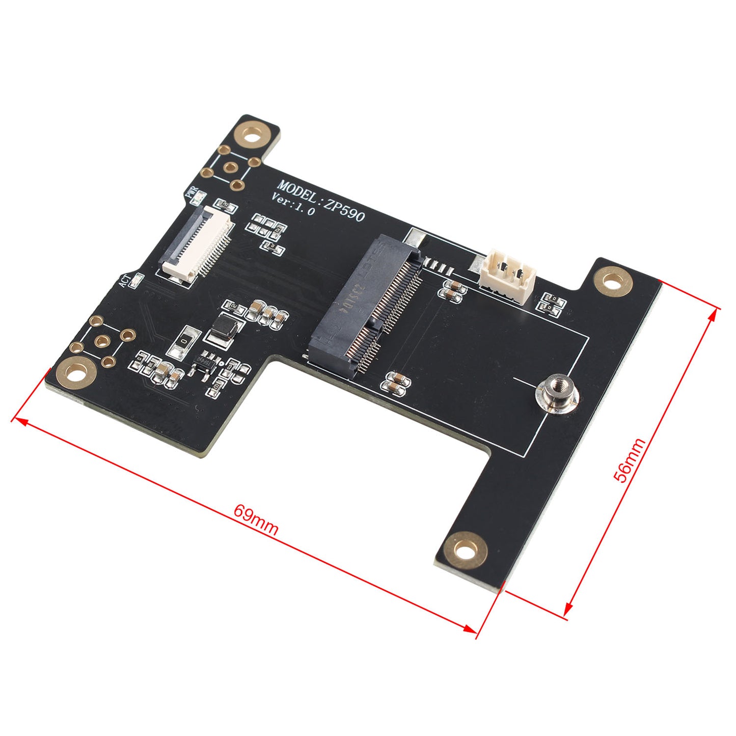 ZDE ZP590B PCIE to WiFi7 Expansion Board MPW7N PCIE to M.2 E-Key Module Adapter for Raspberry Pi 5